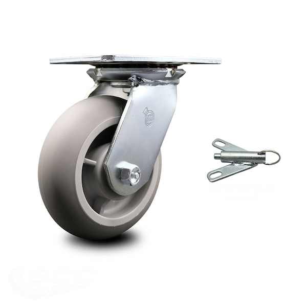 6 Inch Heavy Duty Thermoplastic Caster with Ball Bearing and Swivel Lock SCC